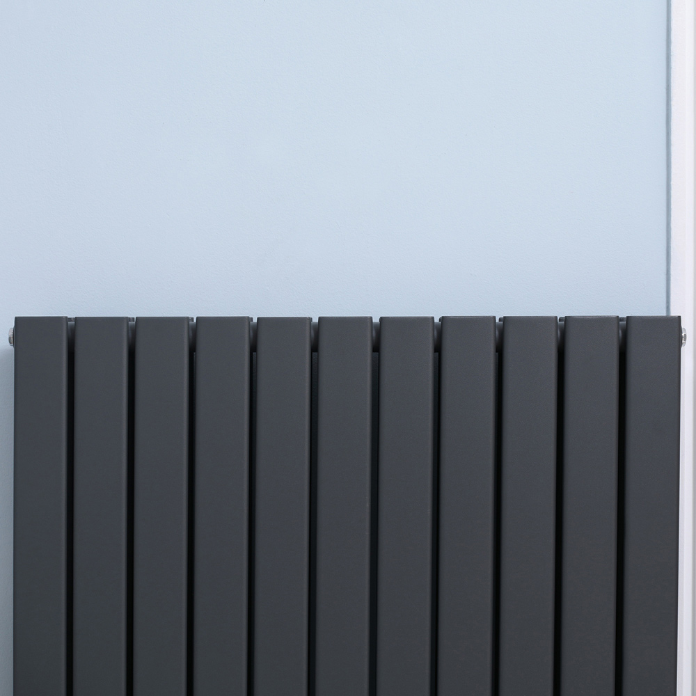 HOMCOM Grey Wall Mounted Panel Radiator 836 x 600mm Image 4