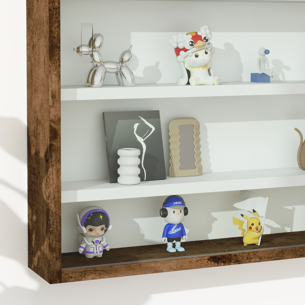 HOMCOM 5-TierGlass Door Wall Display Shelf Unit Image 3