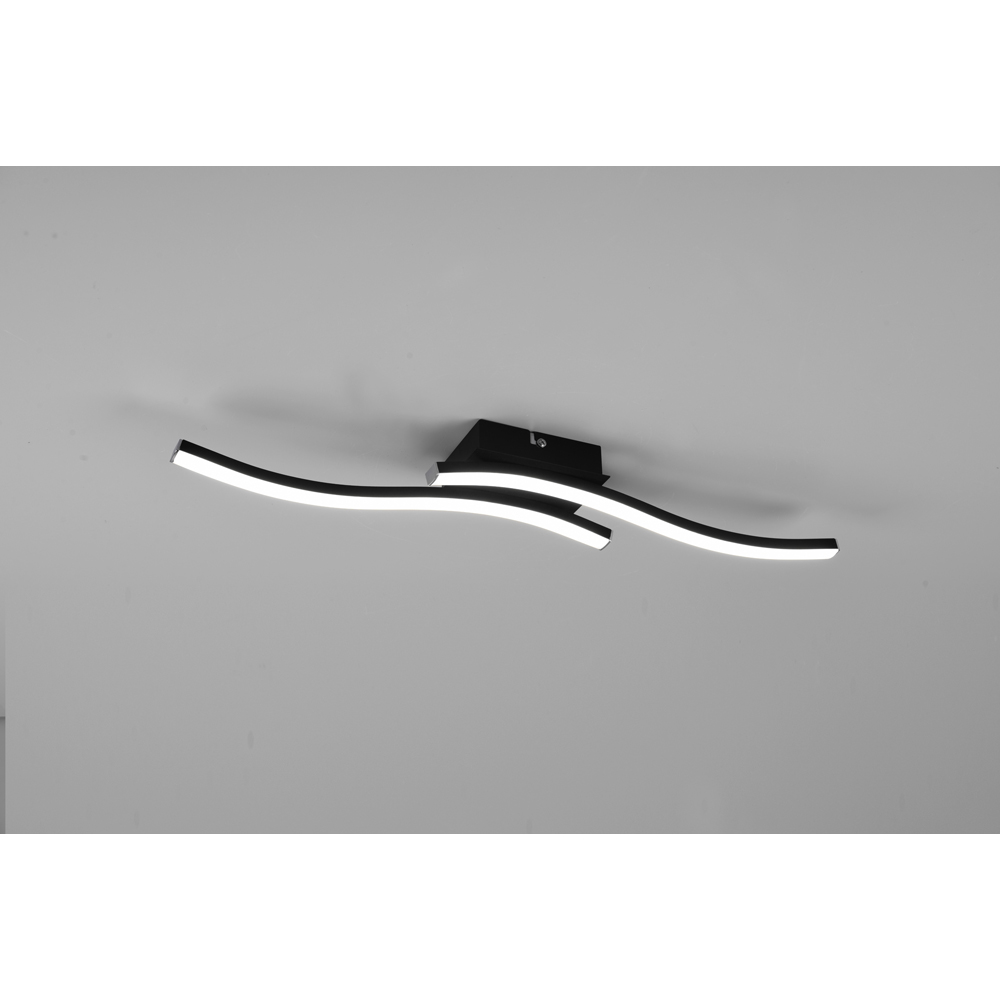 TRIO Route Matt Black LED Ceiling Light Image 2