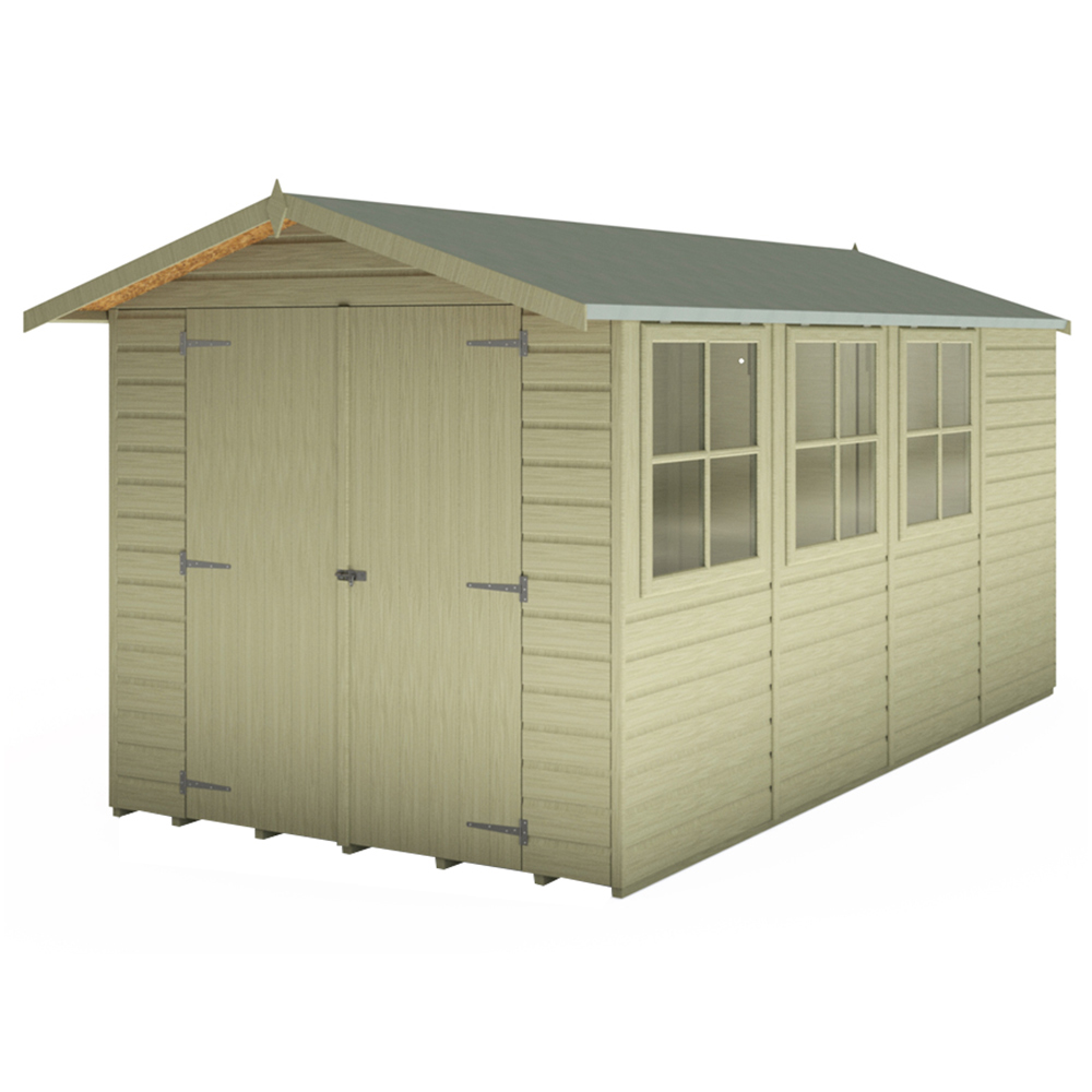 Shire Jersey 13 x 7ft Double Door Pressure Treated Tongue and Groove Shed Image 4