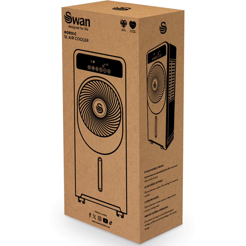 Swan Nordic 2-in-1 Oatmeal Honeycomb Filter Air Cooler 5L Image 2