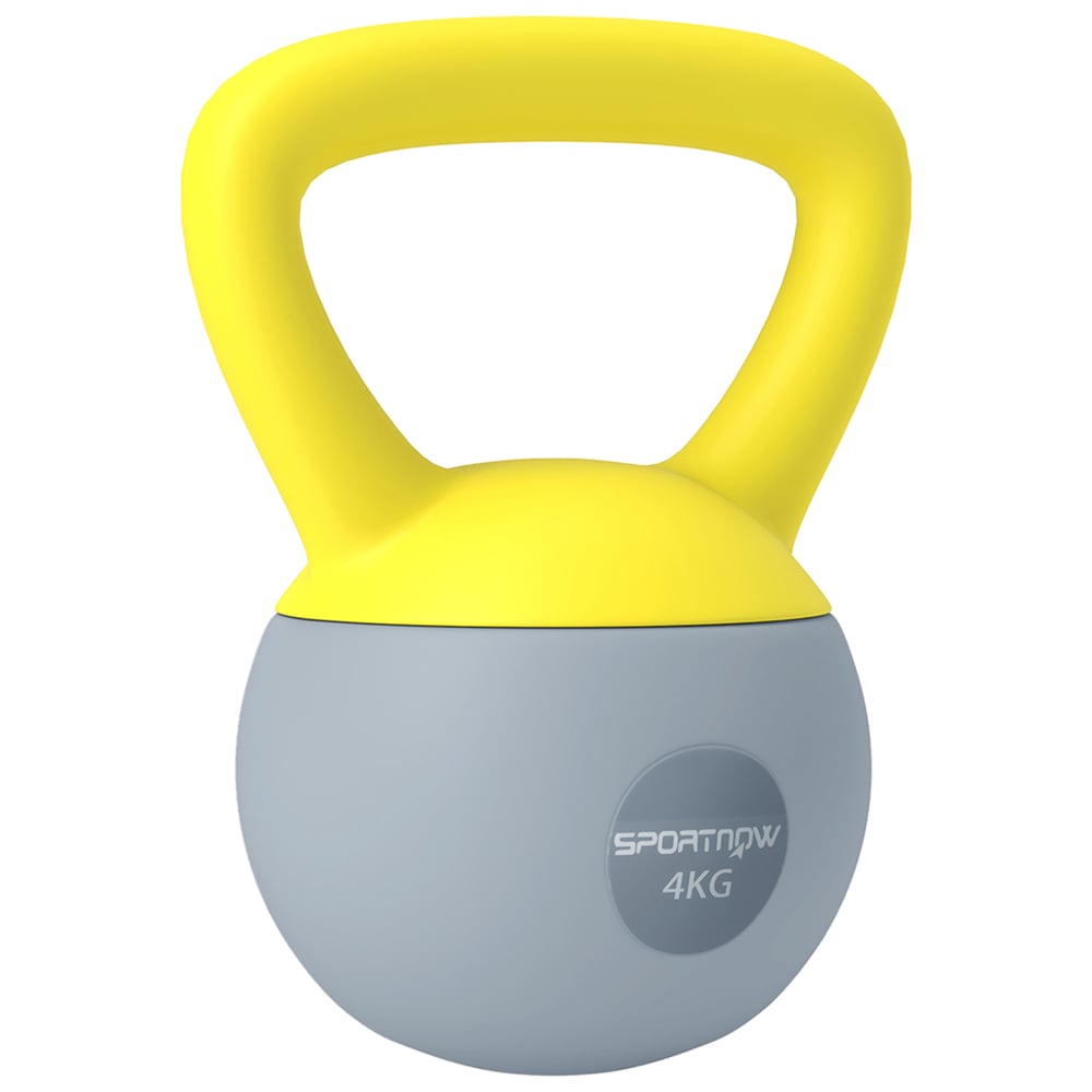 SPORTNOW Yellow and Grey Kettlebell 4kg Image 1