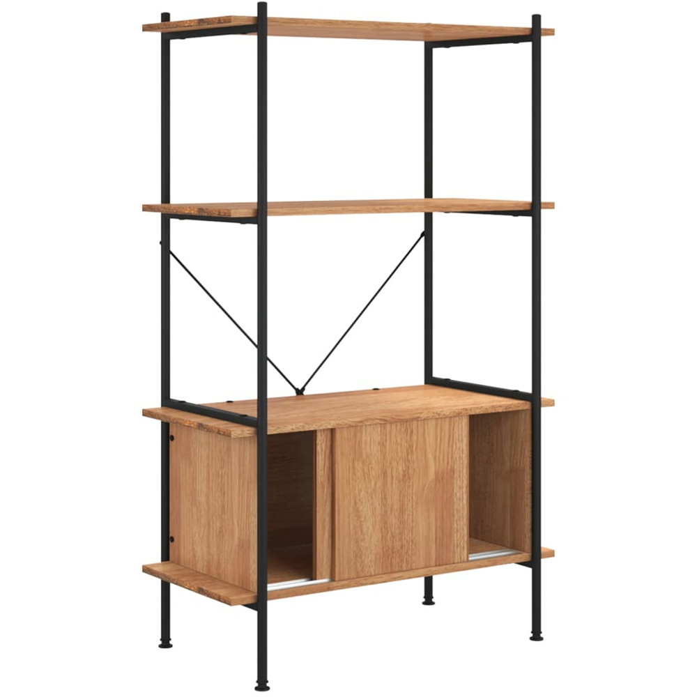vidaXL 2 Door 3 Shelf Light Brown Shelving Unit Image 3