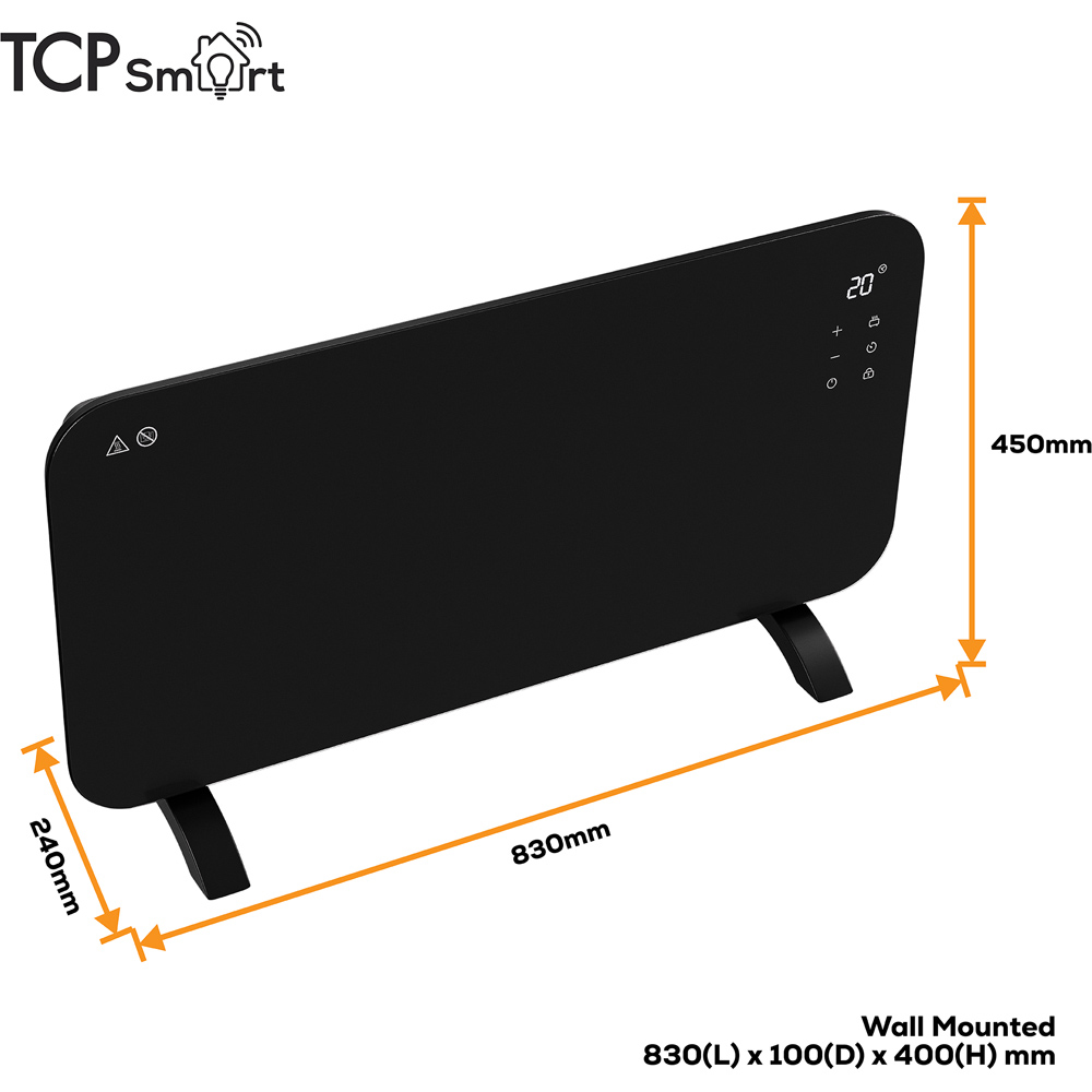 TCP Smart Midnight Black Glass Panel Heater with Energy Monitoring 2000W Image 9