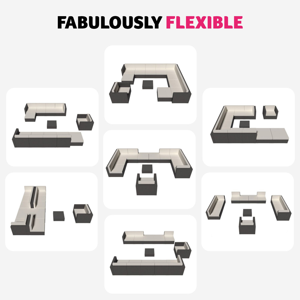 tectake Las Vegas 10 Seater Grey Garden Furniture Set Image 8