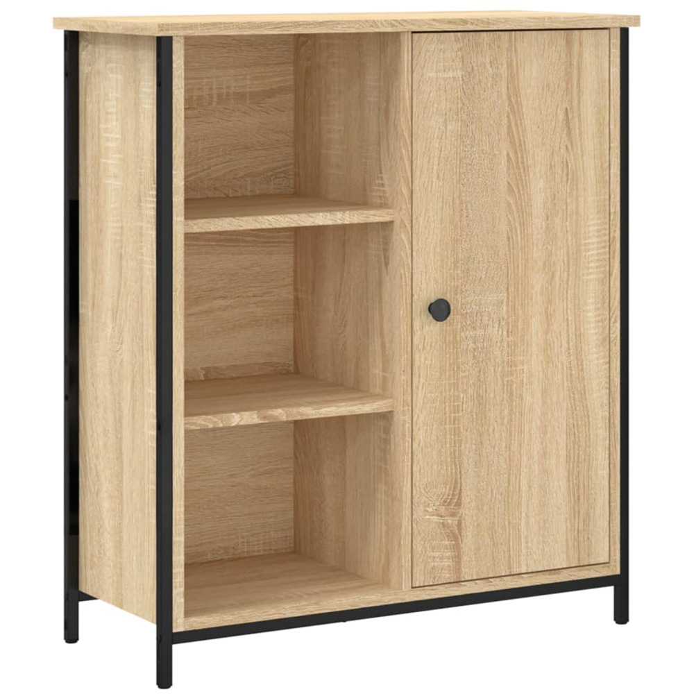 vidaXL Single Door 3 Shelf Sonoma Oak Sideboard Image 2