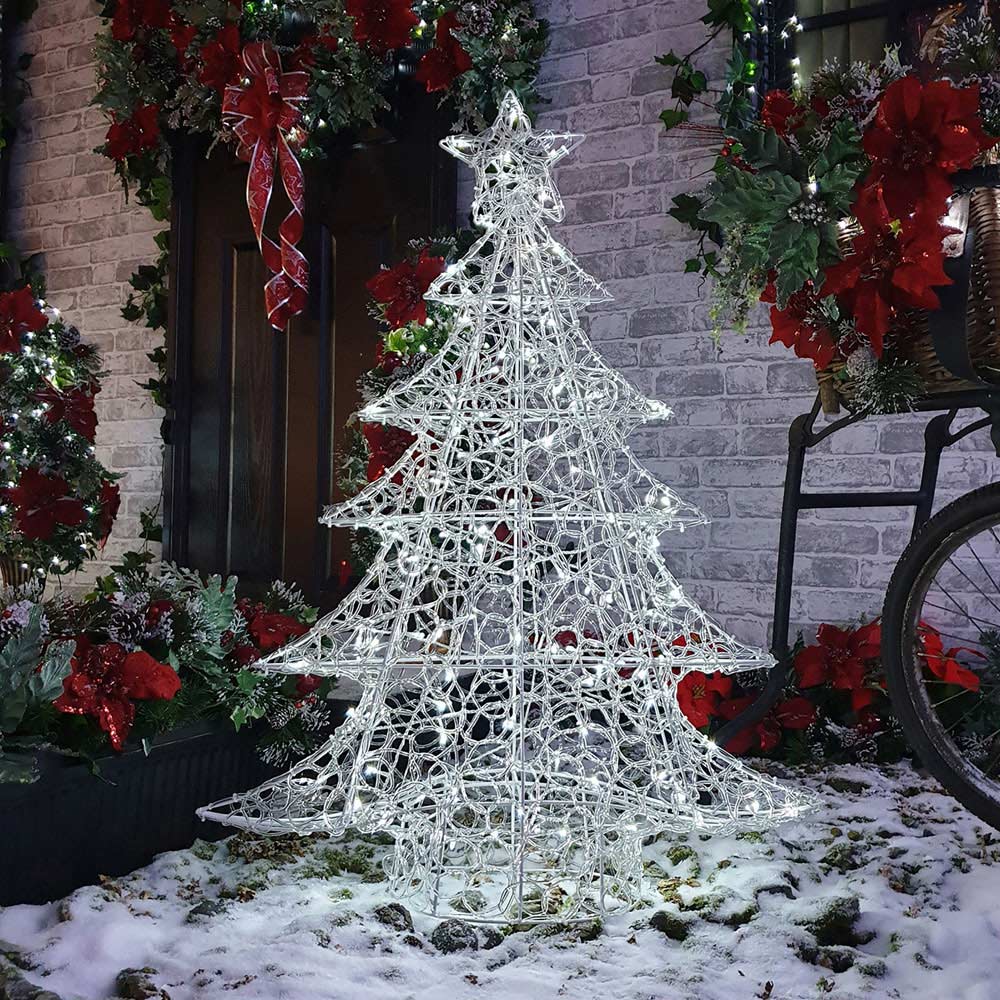 Premier Lit Soft Acrylic Christmas Tree Twinkling White LED Light 1m Image 1