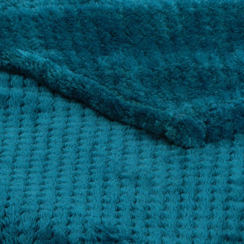 Wilko Dark Teal Waffle Throw 200 x 240cm Wilko