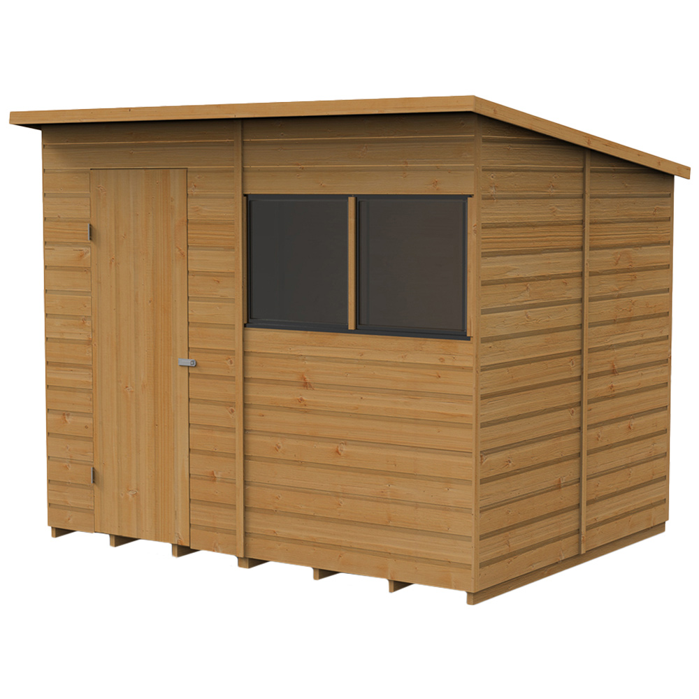 Forest Garden 8 x 6ft Shiplap Dip Treated Pent Shed Image 1