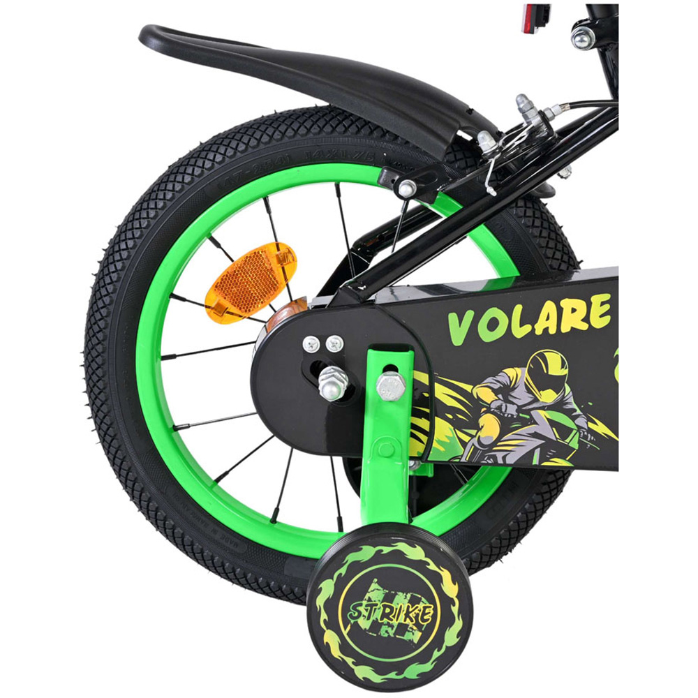 Volare Strike Kids 14 inch Green and Black Bike with Stabilisers Image 7