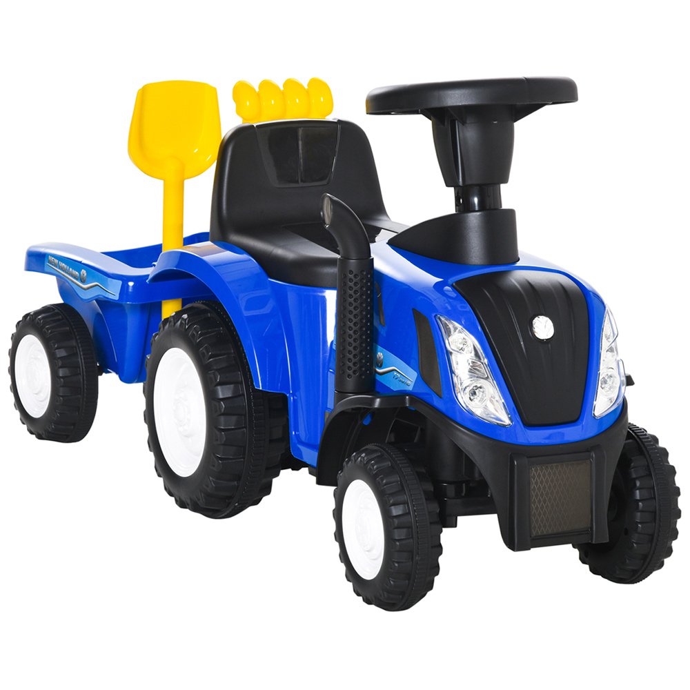 HOMCOM Kids Foot-To-Floor Ride-on Tractor with Rake and Shovel Image 1