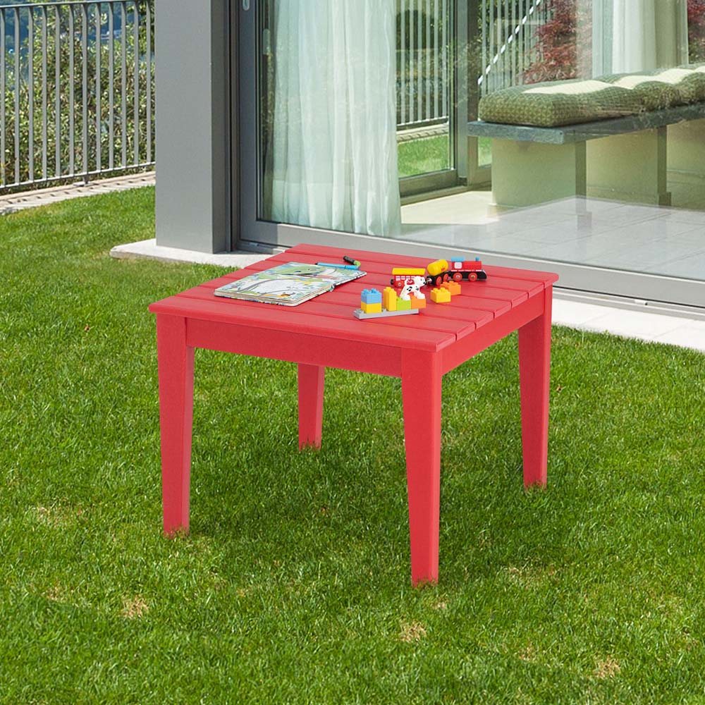 Costway Square Kids Table Red Image 3