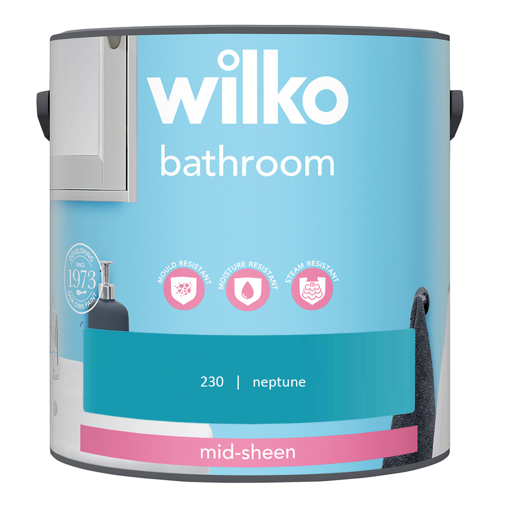 Wilko Bathroom Neptune Mid Sheen Emulsion Paint 2.5L Image 2