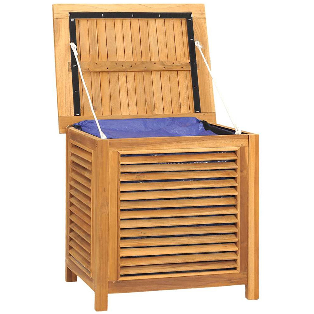 vidaXL 58 x 60 x 50cm Brown Teak Wood Garden Storage Box Image 3