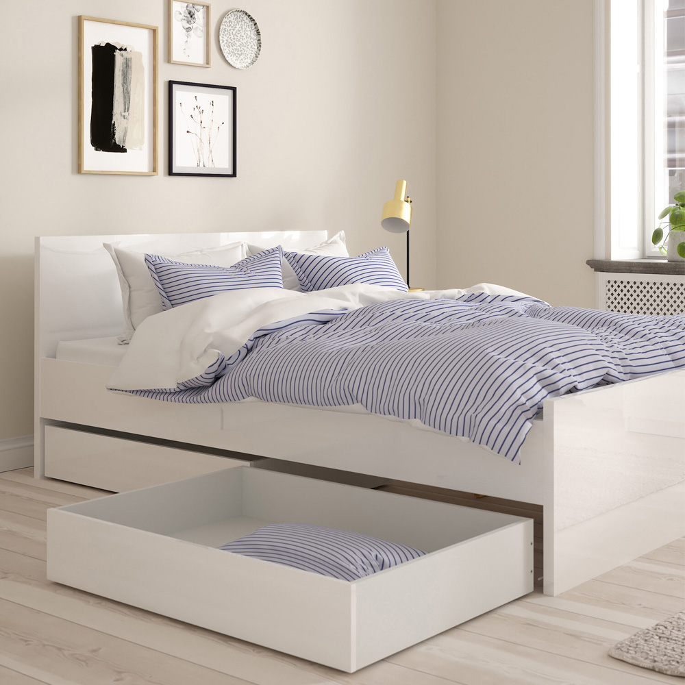 Florence White High Gloss Underbed Drawer Set of 2 Image 2