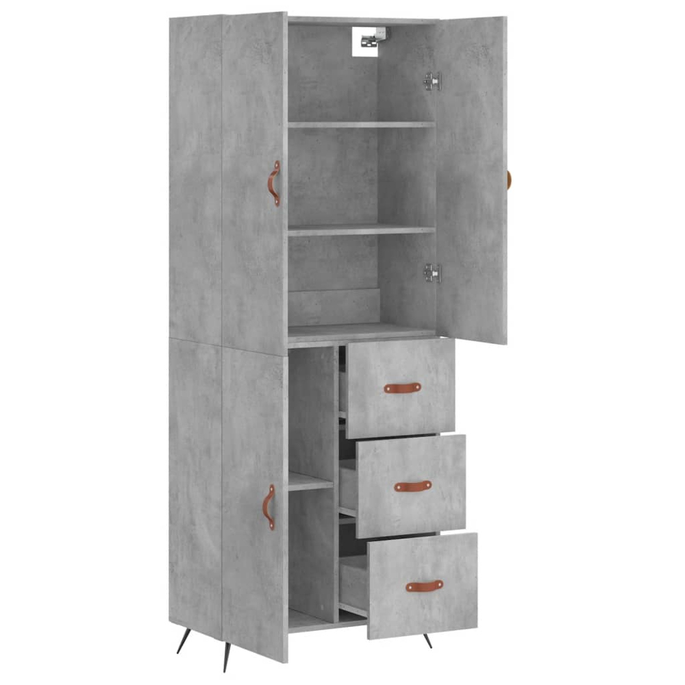 vidaXL 3 Door 3 Drawer Concrete Grey Highboard Image 4