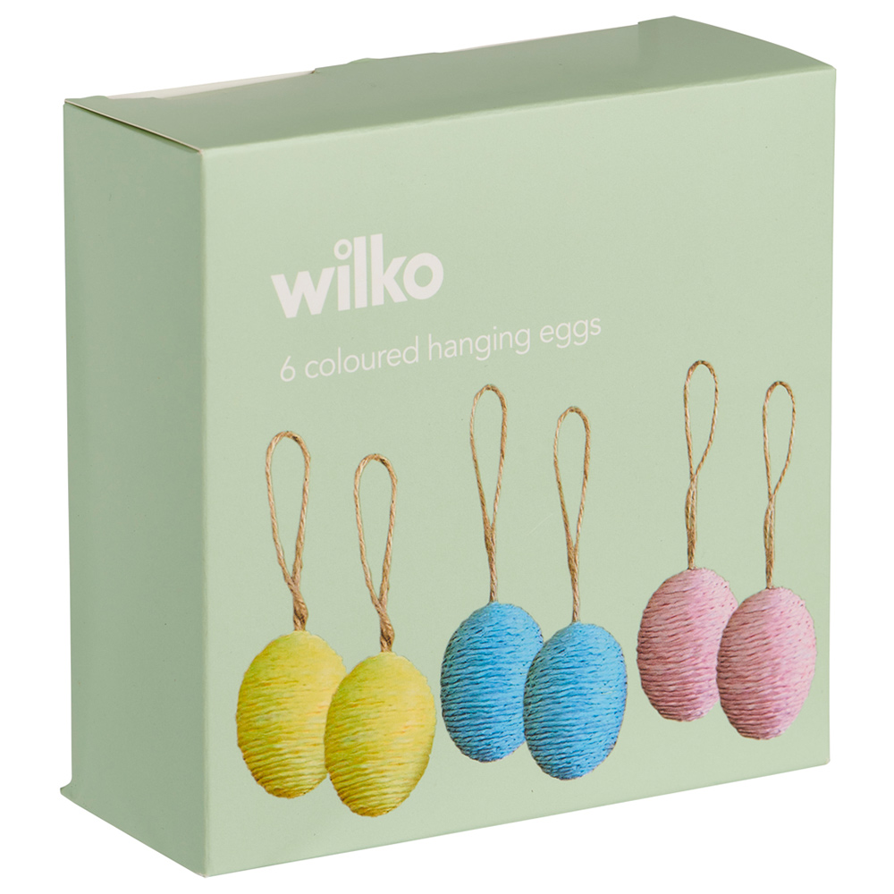 Wilko Coloured Hanging Eggs 6 Pack Image 6