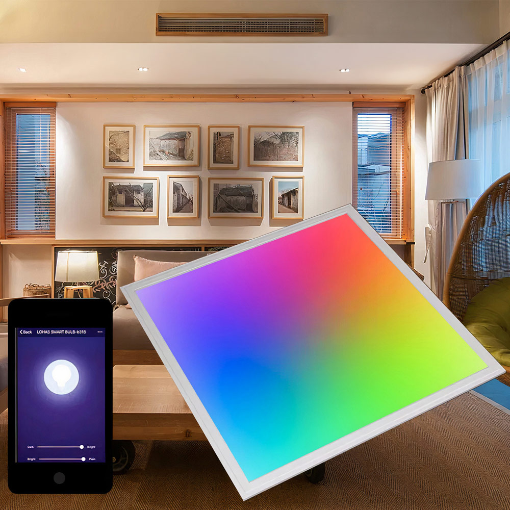 ENER-J Smart RGB Plus CCT Backlit Ceiling LED Panel Light Image 7