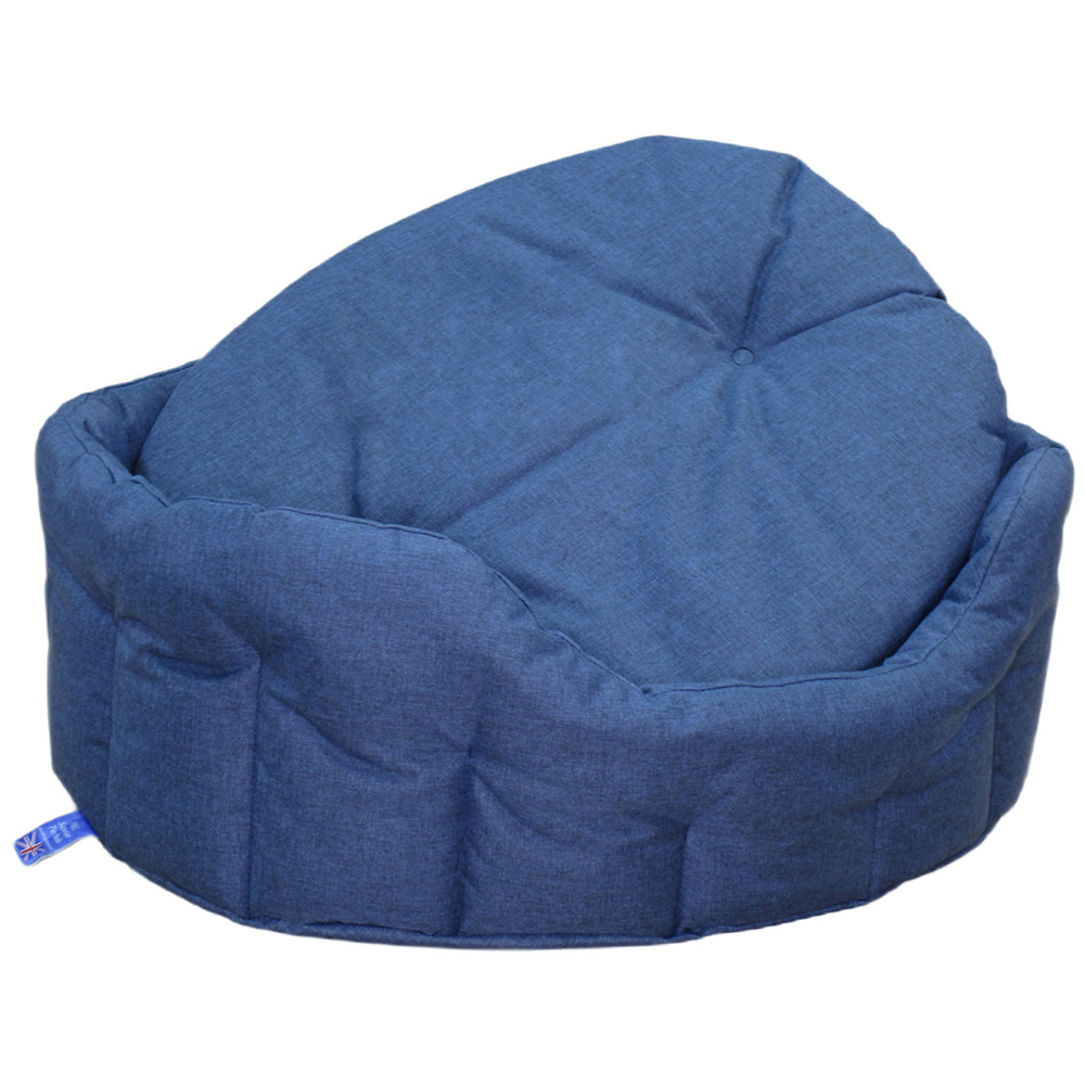 P&L Medium Navy Oval Waterproof Dog Bed Image 2
