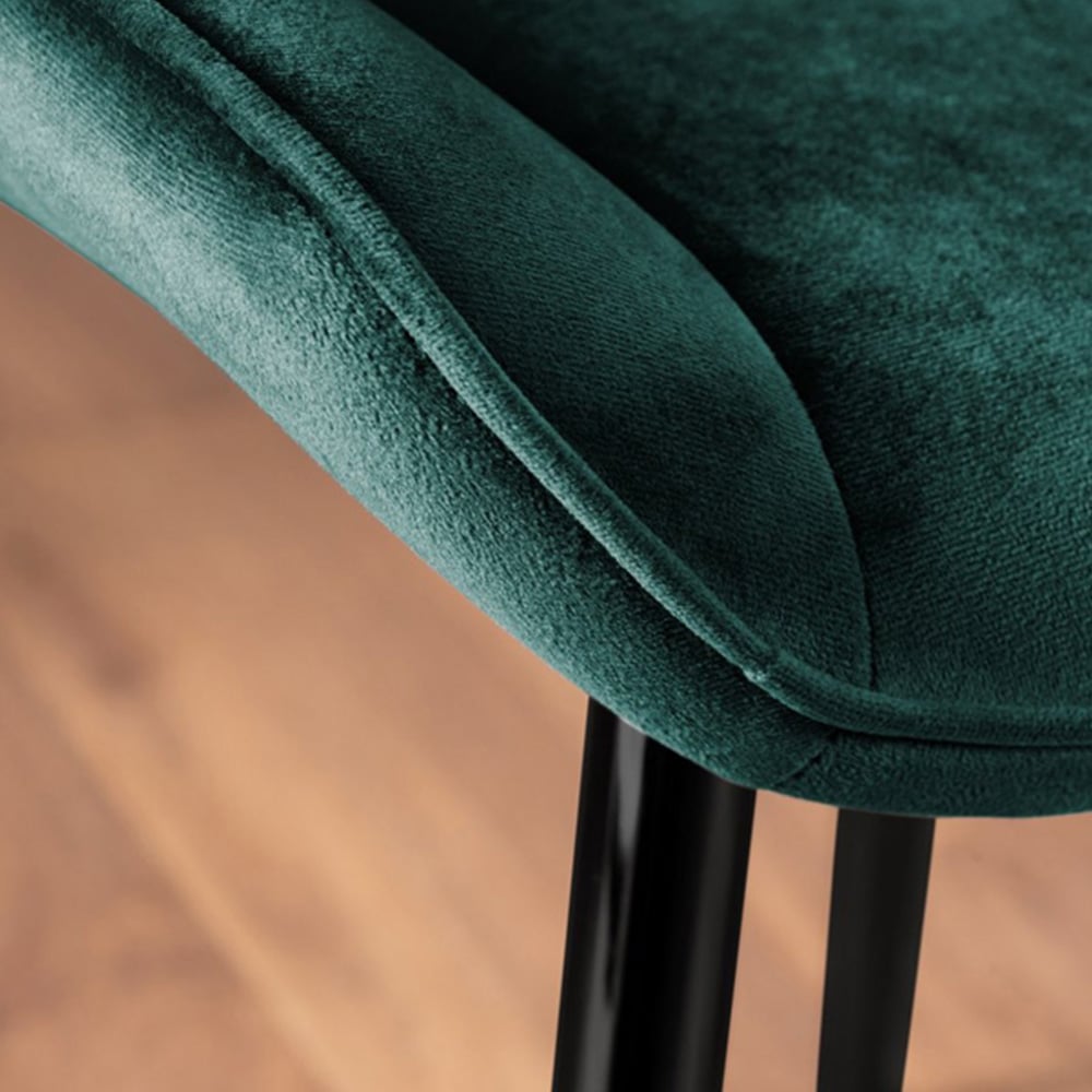 Furniturebox Fira Cesano Wood Effect 6 Seater Round Dining Set Brown Green and Black Image 7