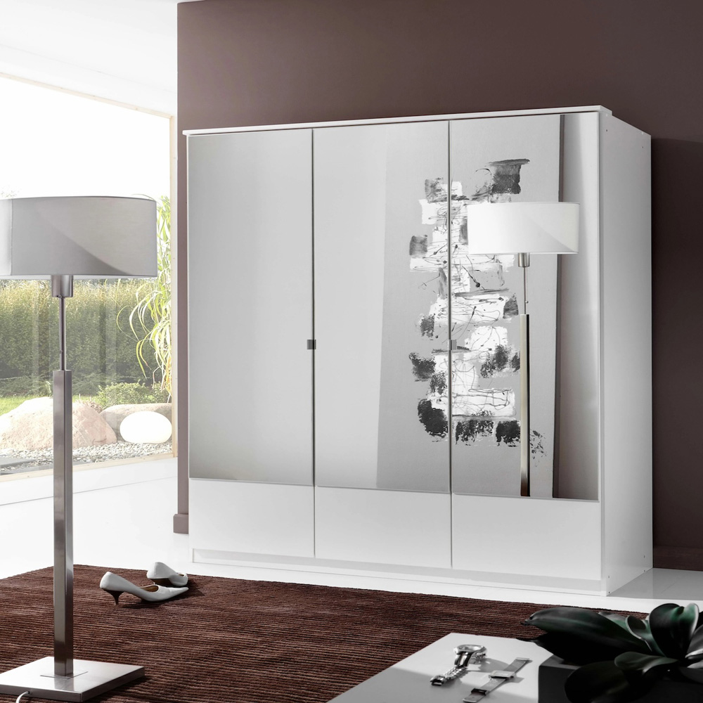 TJ'S Sligo 3 Door White Mirrored Wardrobe Image 4