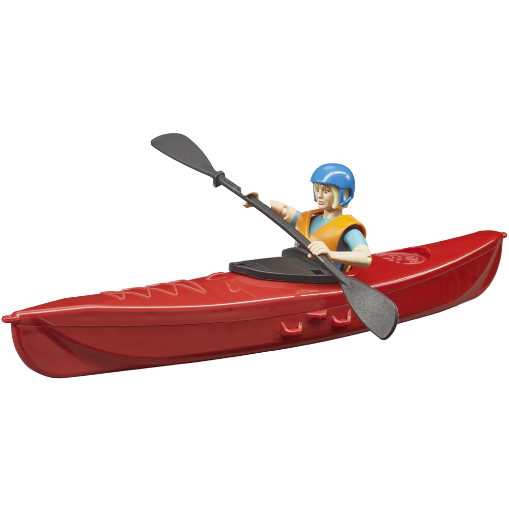 Bruder Bworld Red Kayak with Woman Kayaker Figure Image 1