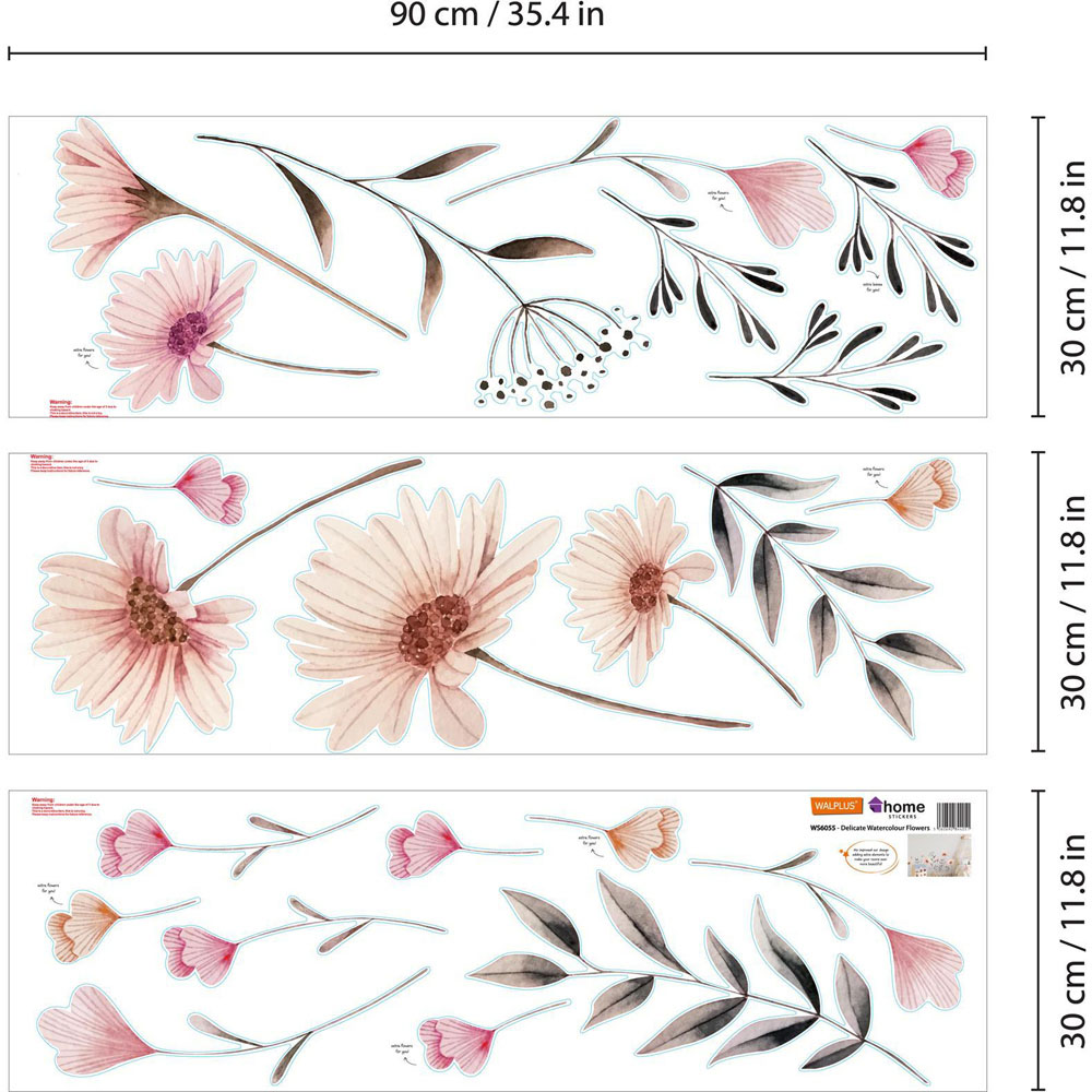 Walplus Flower Theme 3D Crystal Flowers Brown Self Adhesive Wall Stickers Image 5