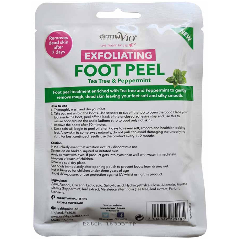 DermaV10 Foot PEEL Tea Tree & Peppermint Image 2