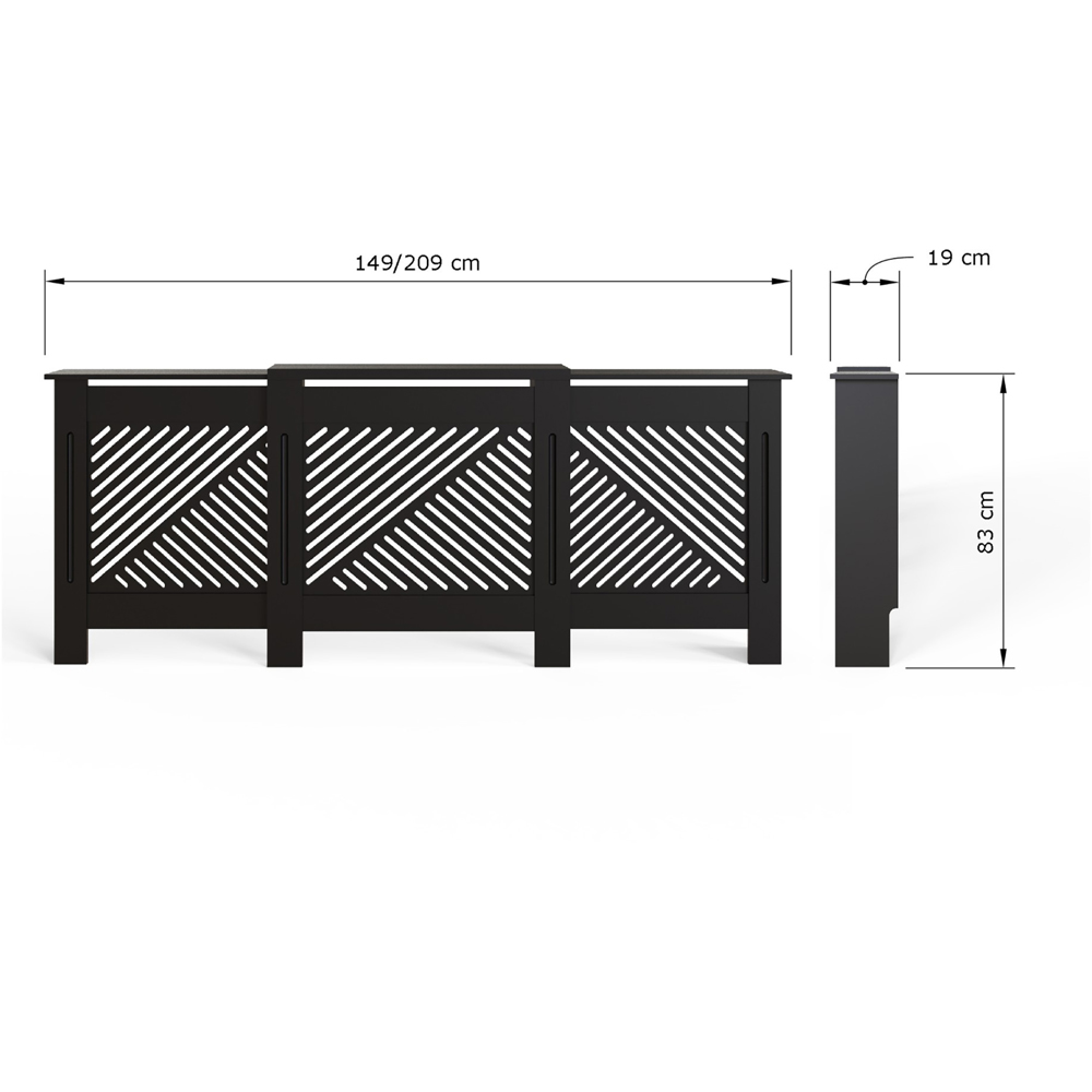 GFW Kobe Black Chevron Panel Design Adjustable Radiator Cover Image 9