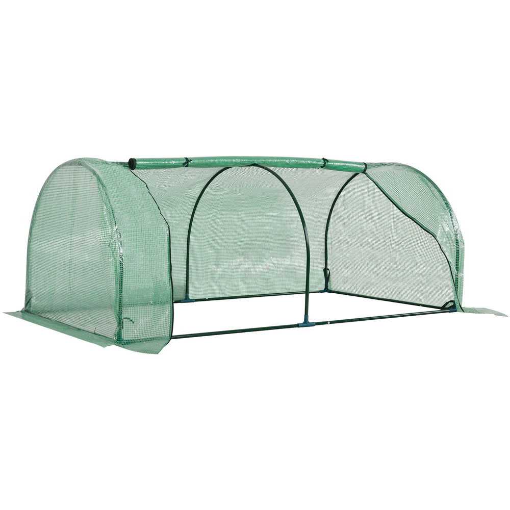 Outsunny Green Steel 3.3 x 6.6ft Mini Greenhouse Image 1