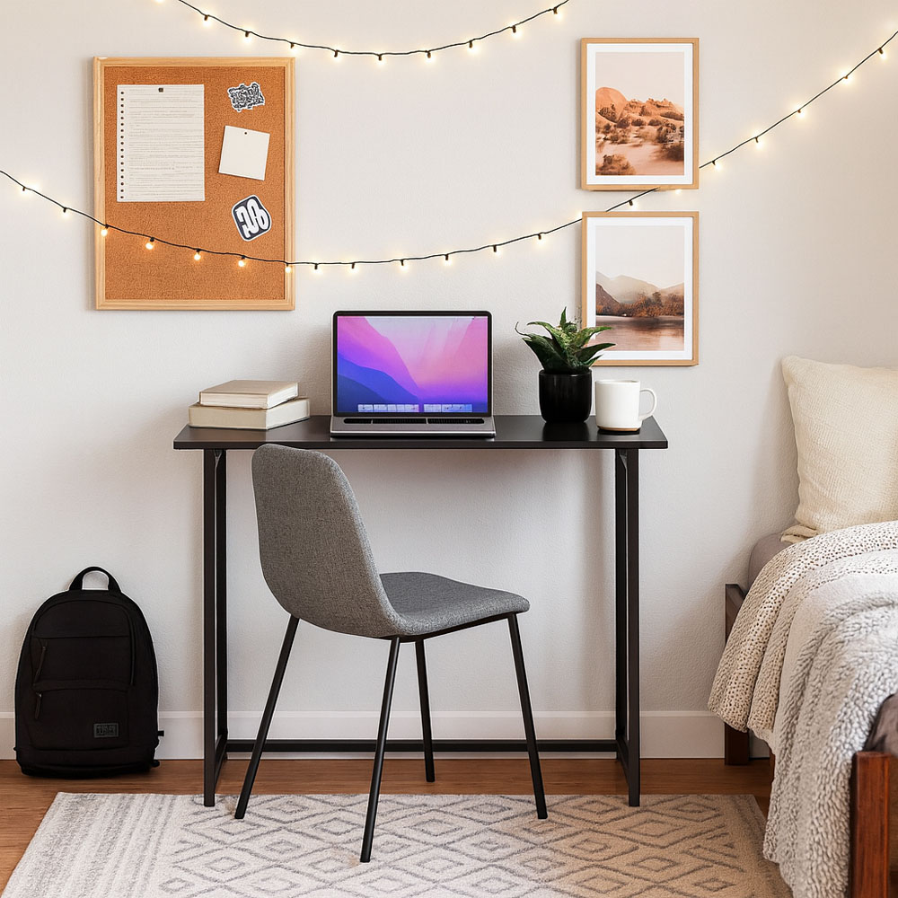 Harbour Housewares Deluxe Wooden Foldable Laptop Desk Black Image 4