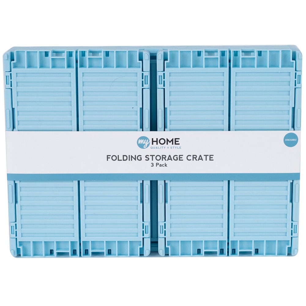 My Home Ribbed Foldable Storage Crate 3 Pack Image 2