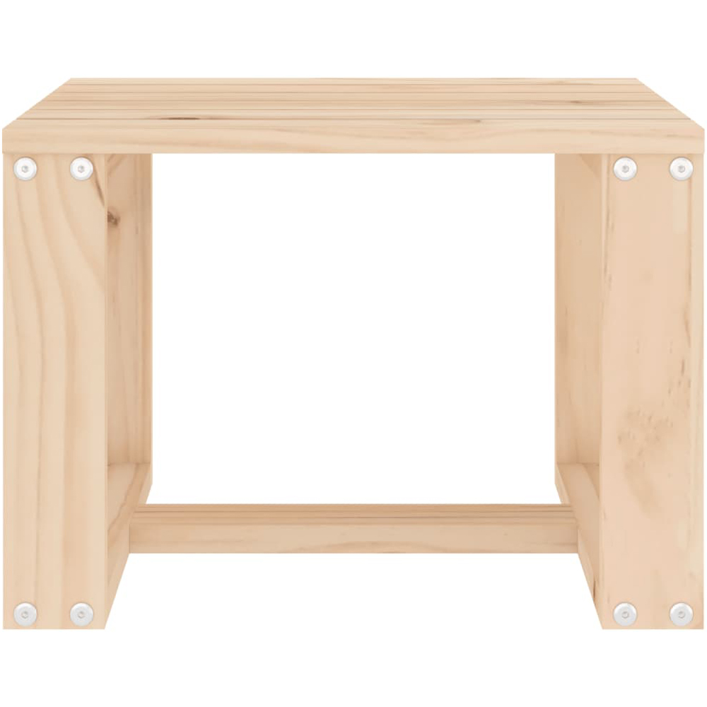vidaXL Natural Solid Pine Wood Slatted Garden Side Table Image 3