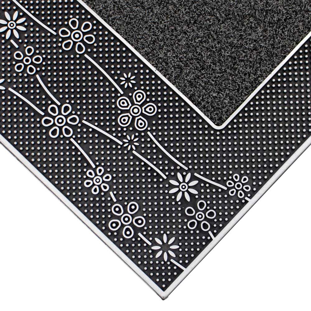 JVL Daisy Silver PVC Pin Doormat 45 x 75cm Image 4