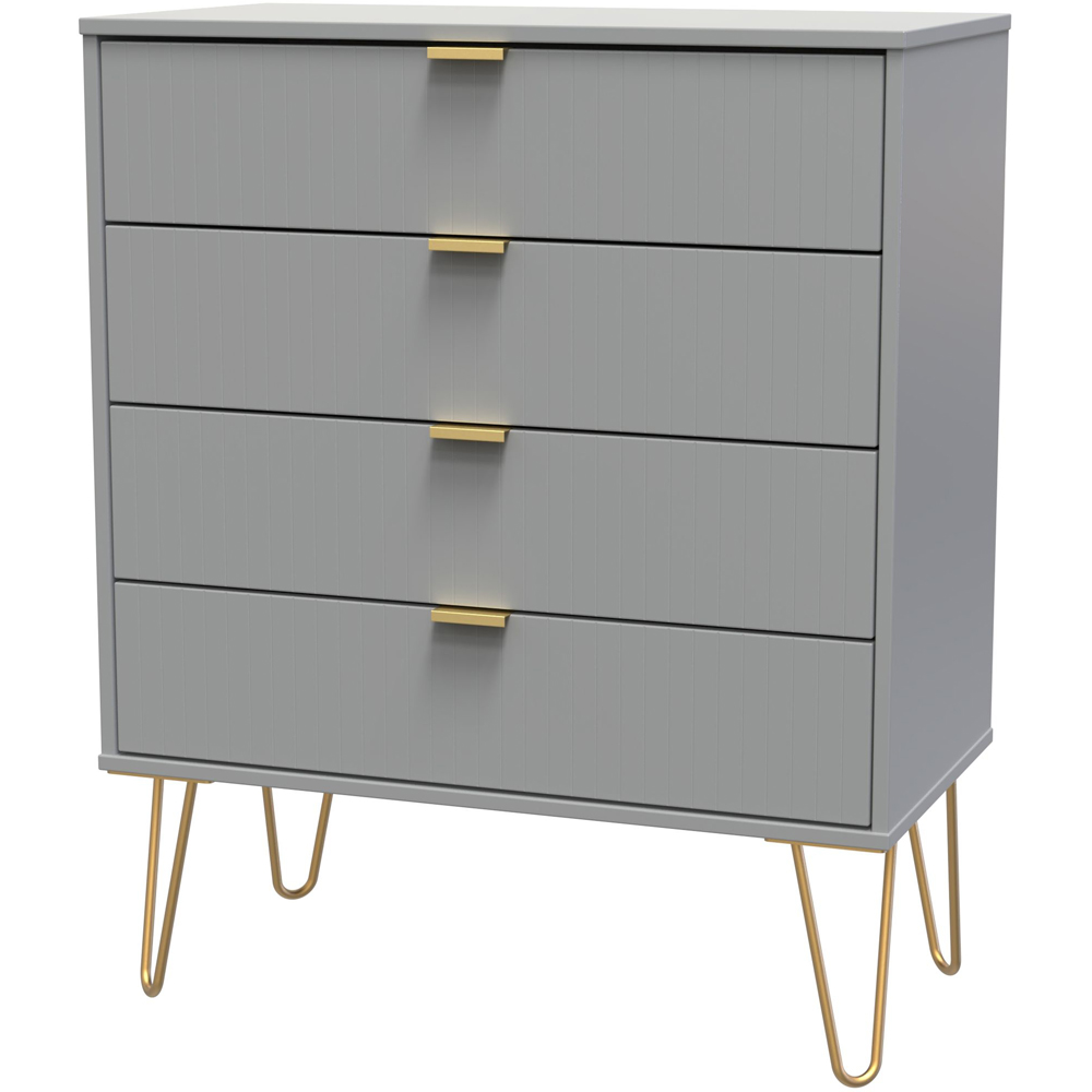 Crowndale 4 Drawer Dusk Grey Wide Chest of Drawers Ready Assembled Image 2