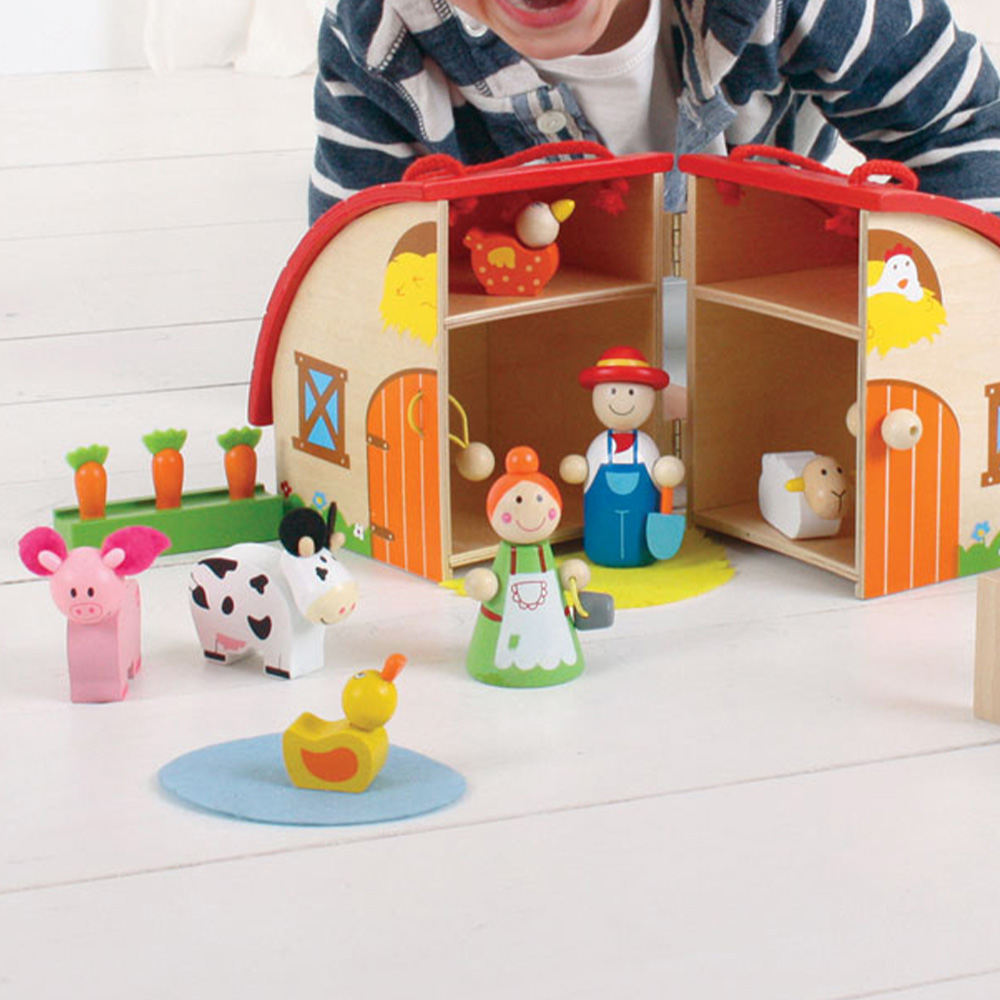 Bigjigs Rail 16-Piece Wooden Mini Farm Playset Image 4