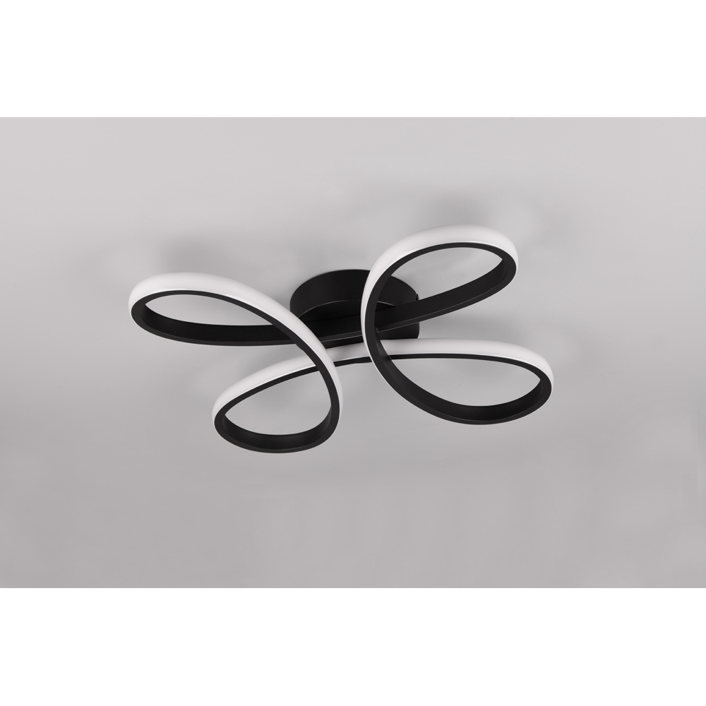 TRIO Fly Black Matt Integrated LED Ceiling Light Image 6