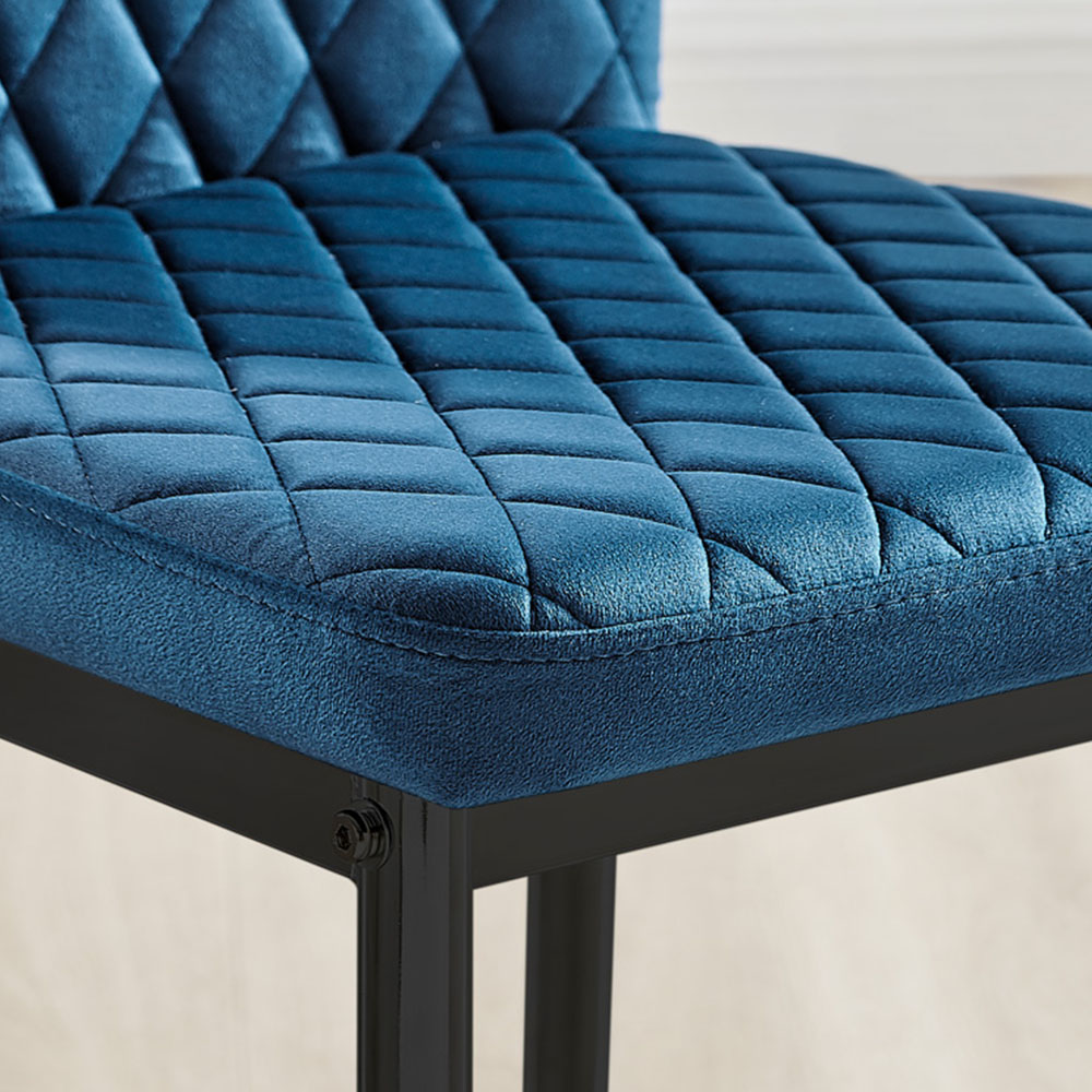 Furniturebox Lucia Valera 6 Seater Dining Set Black Gloss and Navy Image 8