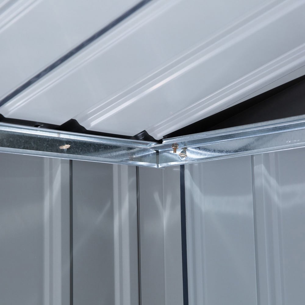 Outsunny 7 x 4ft Dark Grey Steel Apex Garden Shed Image 4