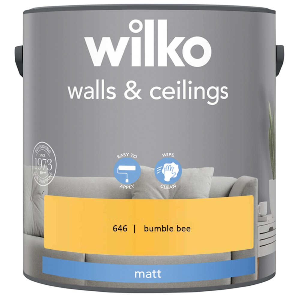 Wilko Walls & Ceilings Bumble Bee Matt Emulsion Paint 2.5L Image 2