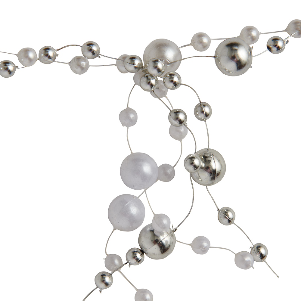 Wilko Frost Silver and White Bead Garland Image 2