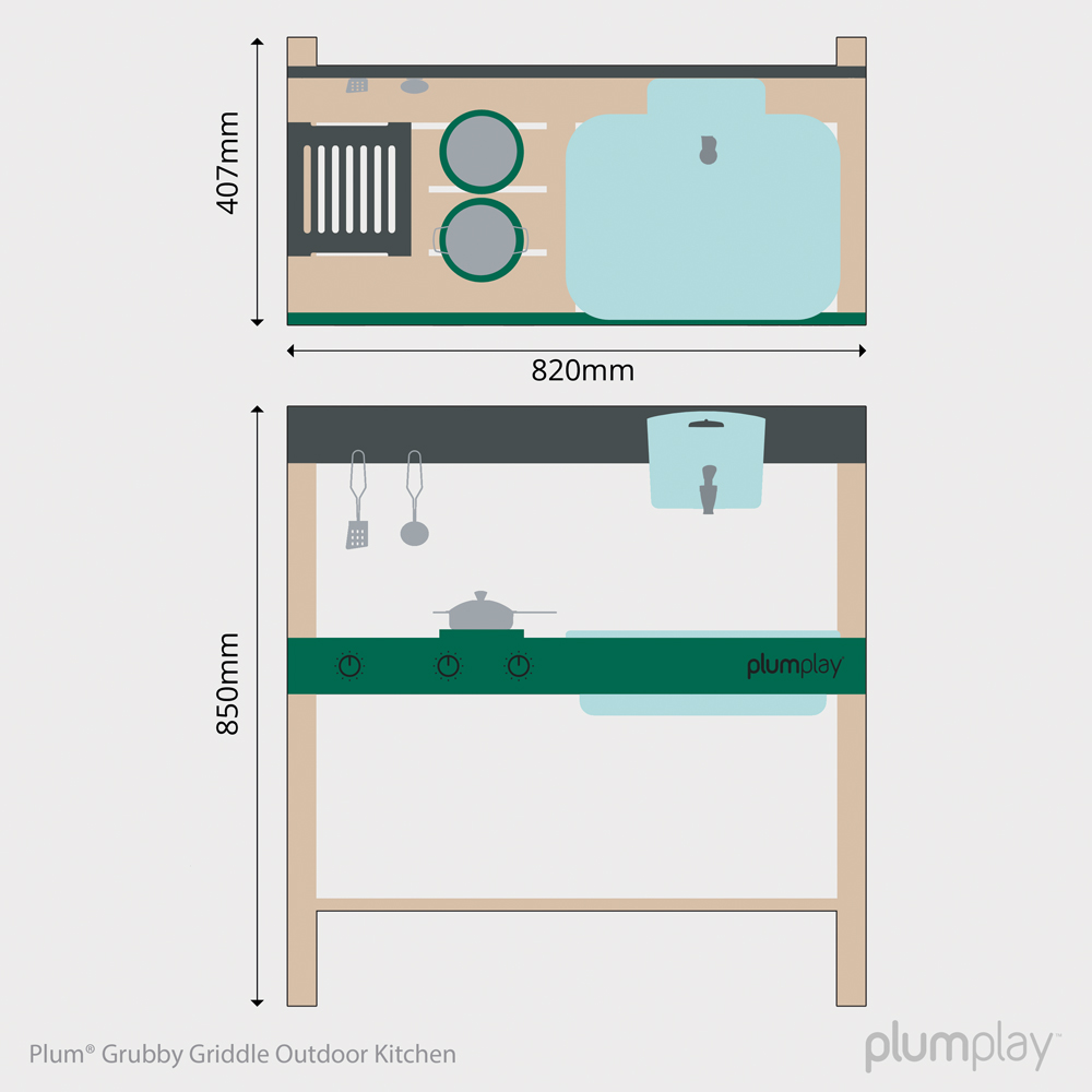Plum Play Grubby Griddle Mud Pie Kitchen Playset Image 9