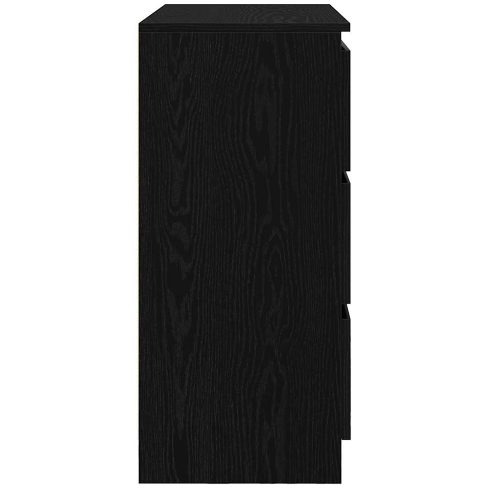 vidaXL 3 Drawer Black Oak Sideboard Image 6