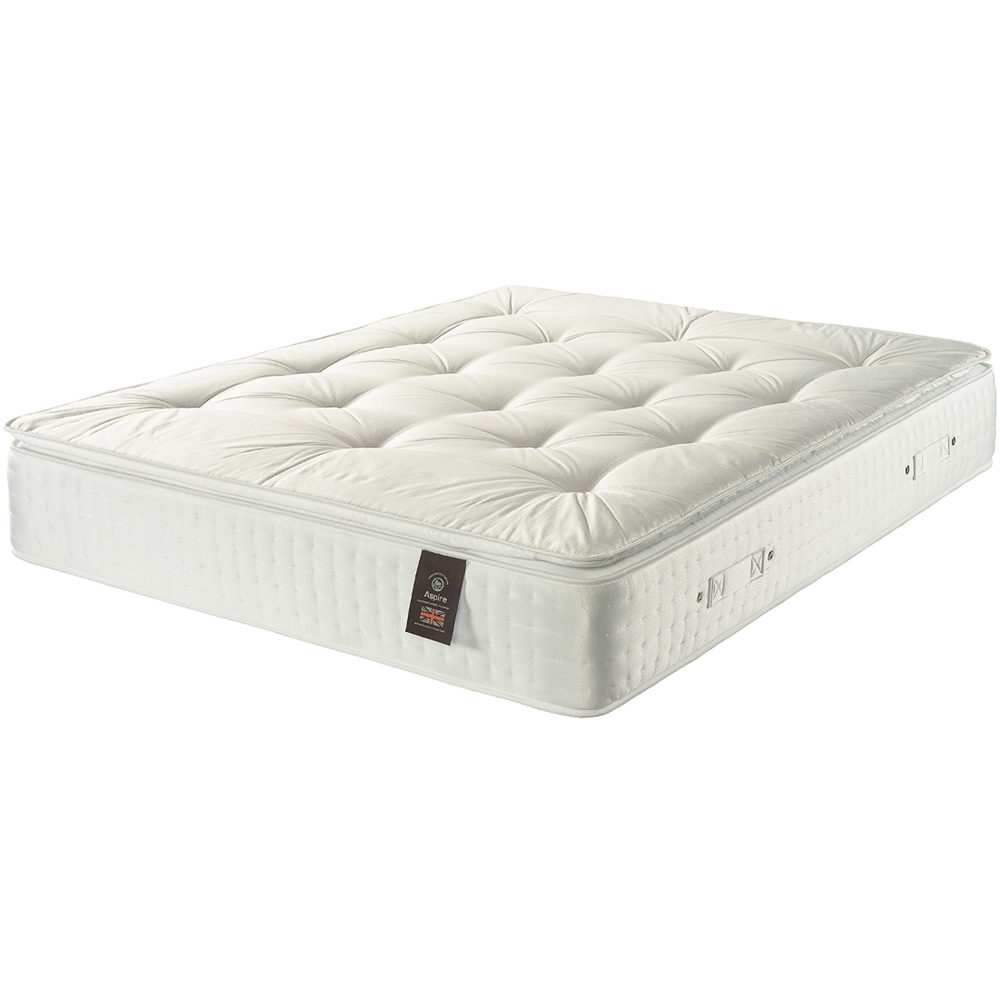 Aspire Super King Size Natural Pillow Top Pocket Mattress Image 1