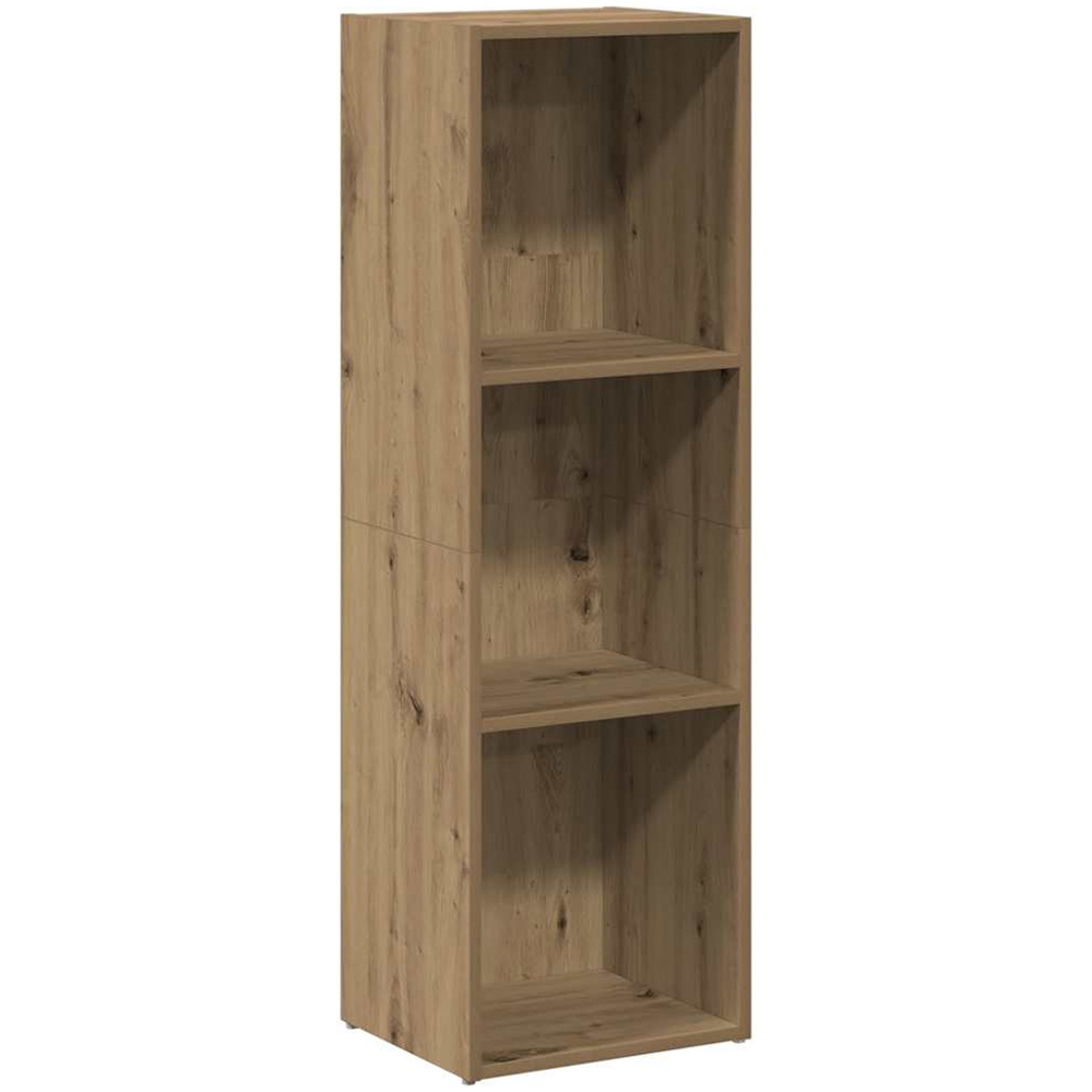 vidaXL 3 Shelf Artisanal Oak Bookcase Image 2