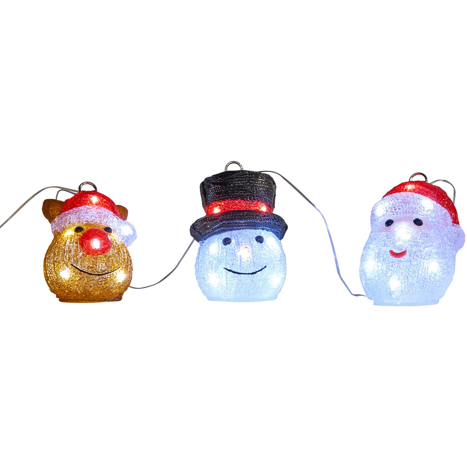 Acrylic Christmas Characters Multicolour Image 1