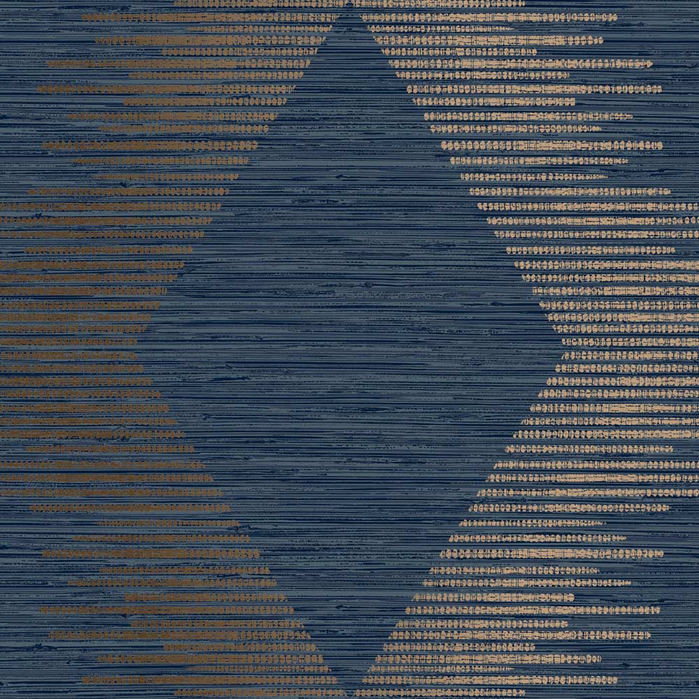 Superfresco Easy Serenity Geo Navy and Copper Wallpaper Image 1
