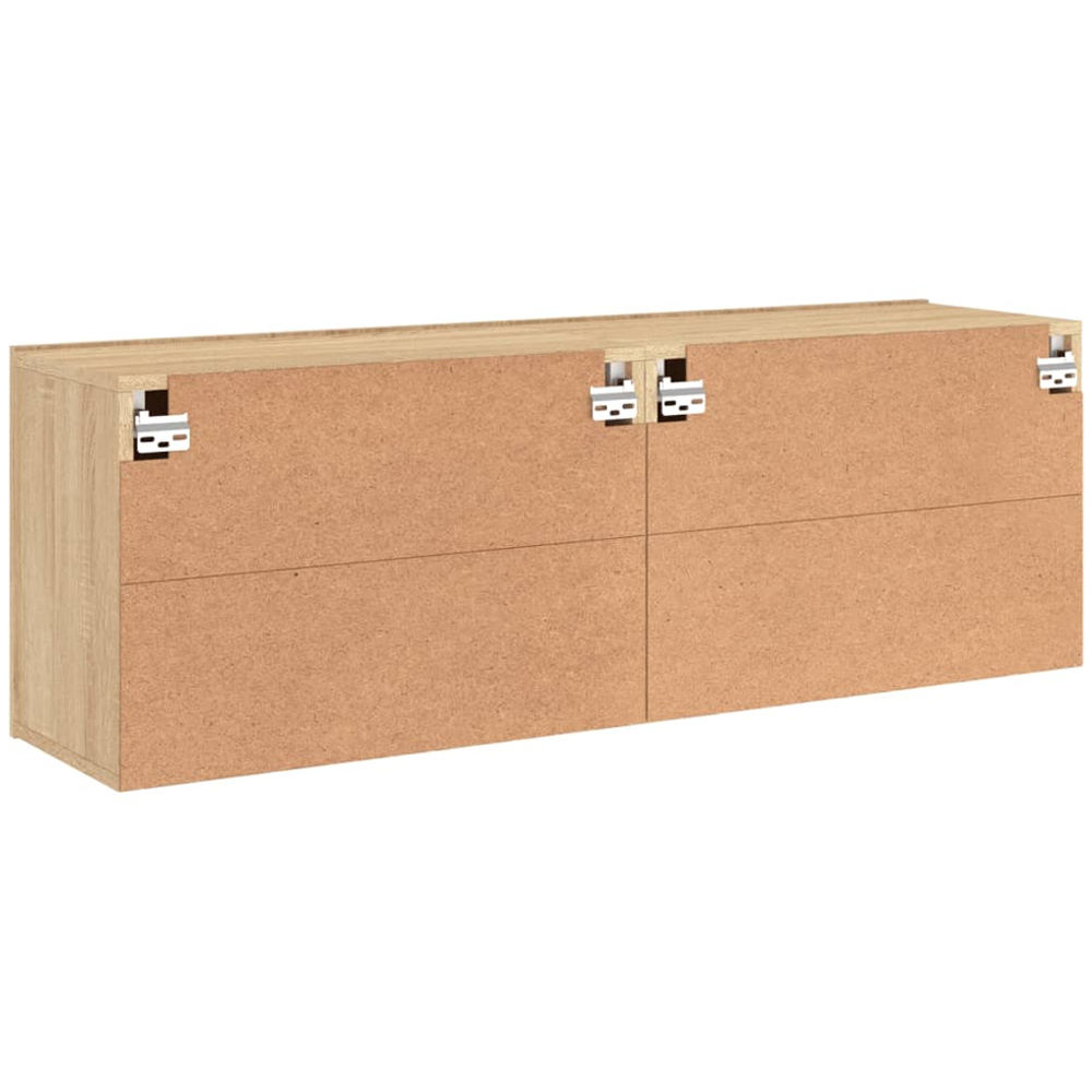 vidaXL 2 Door Sonoma Oak Wall Mounted TV Cabinet Set of 2 Image 9