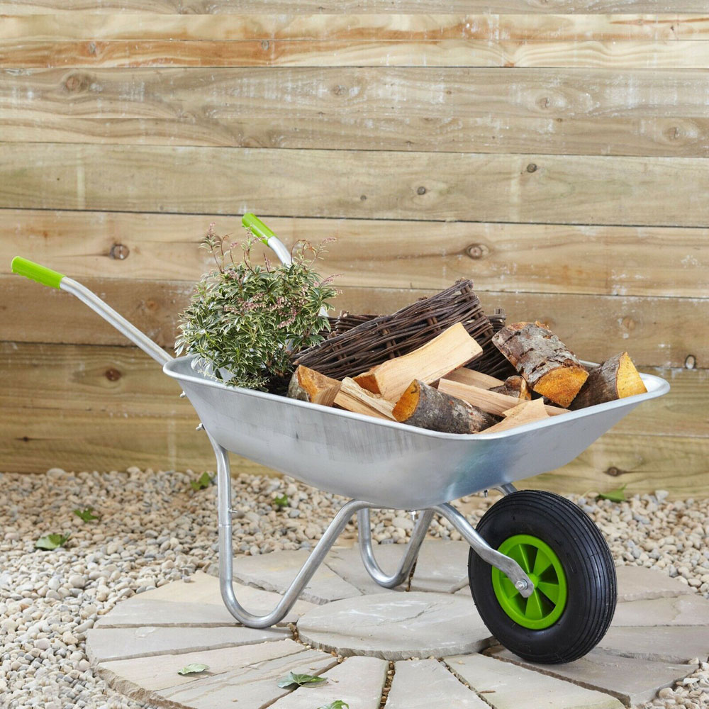 Neo 65L Large Galvanised Wheelbarrow Image 2