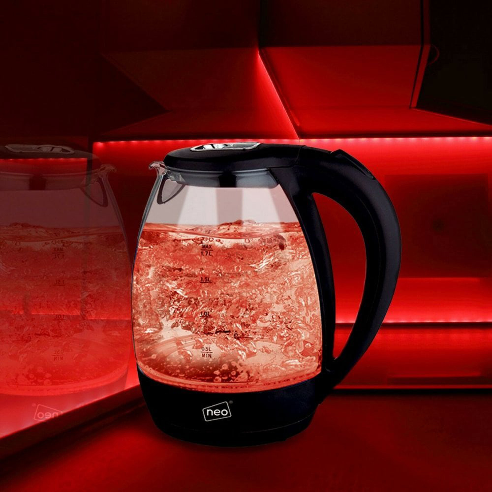 Neo 1.7L Red LED Illuminated Electric Glass Kettle Wilko